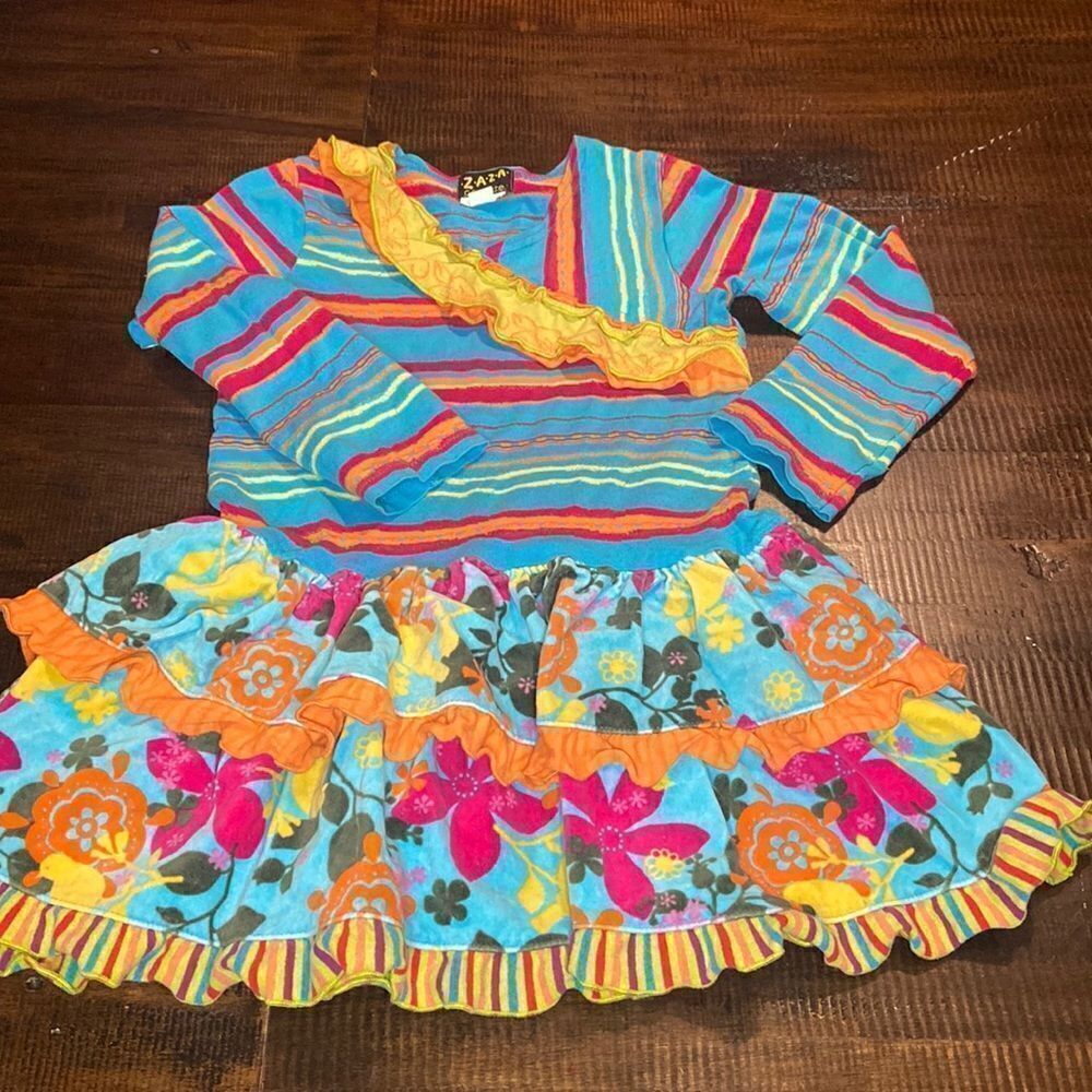 Colorful Ruffled Zaza Couture Girls Dress Size 5